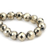 BD735 - 44 pcs. - 10mm Antique Bronze Hematite Faceted Round Beads - 16 inch strand (41cm) - 1.8mm Hole Size