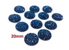 CA620 - 10 pcs Druzy Resin Embellishment Cabochons Dark Blue - 20mm - Dome Style
