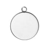 P1019 - 10 pcs. 304 Stainless Steel Circle Round Bezel Pendant Tags Trays - 25mm Glue Pad Setting - Single Loop - Silver Tone - Tarnish Resistant! Style A