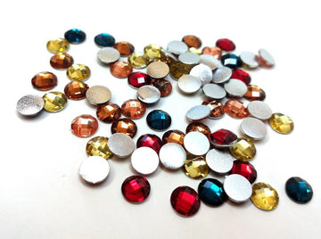 CA949 - 20 pcs Assortment of Resin Embellishment Cabochons - 6mm - Faceted Design