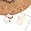 P1113 - 10 pcs. Gold Plated Enamel Snowman Christmas Charms Pendants - 21mm x 13mm - Hole Size: 1.4mm