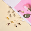 BA008 - 180 pcs. Assortment of Pinch Bails - 11mm x 4mm - 6 Colors: Silver Plated, Gold , Bronze, Copper, Gunmetal and Silver Tone