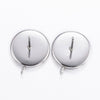 E390 - 10 pcs 304 Stainless Steel Silver Earring Posts Studs Settings Bezels Cabochons Tacks with Loop - 12mm Glue Pad Setting - Perpendicular Loop