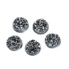 CA844 - 10 pcs Druzy Resin Embellishment Cabochons Dark Charcoal Silver AB - 12mm