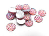 CA122 - 10 pcs Druzy Resin Embellishment Cabochons Light Pink Blush Multicolor - 12mm - Shimmer Style
