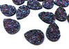 CA656 - 10 pcs Drusy Druzy Resin Embellishment Teardrop Cabochons - Magenta - 25x18mm - 25mm x 18mm - 18x25mm - Tear Drop - Thick: 4.5mm