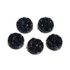 CA182 - 10 pcs Druzy Resin Embellishment Cabochons Black AB- 12mm Diameter - Circle - 3.6mm Thick
