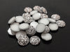 CA195 - 10 pcs Druzy Resin Embellishment Cabochons Silver - 10mm - Dome Circle