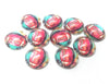 CA683 - 10 pcs Circle American Football Ball Sports Glass Round Dome Seals Tiles Cabochons - 12mm - Multicolor