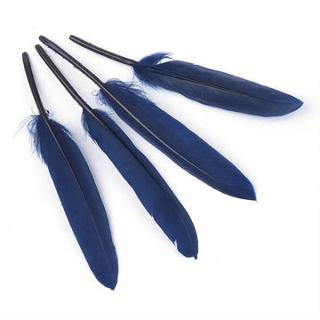 P377 - 10 pcs Dark Blue Dangle Charms Pendants - Feather - 100mm (3.93") to 150mm (5.9") - Great for Light Earrings or Dangles! Just add crimps!