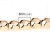 BD482 - 48 pcs. - 8mm Golden Hematite Faceted Round Beads - 15 6/8 inch strand (40cm) - 0.9mm Hole Size - Grade A