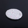 CA944 - 10 pcs. White Multicolor AB Glitter Faux Leather Dangle Charms Pendants - Circle - 30mm (1.18") - Double-Sided