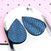P1067 - 10 pcs. Blue Faux Leather Dangle Charms Pendants - Teardrop Braided Weave - 56mm (2.2") - Great for Light Earrings or Dangles! Double-Sided