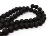 BD716 - 40 Beads - 10mm Black Rubberized Glass Round Beads - 15.7" strand - Approx 40 beads per strand - Hole Size: 1.3mm