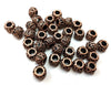 BD712 - 50 pcs Antique Copper Tone Flower METAL Ball Spacer Beads - 10mm - Large Hole: 5mm - Fits European Cords and Paracord!