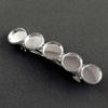 H042B - 10 pcs Silver Plated French Hair Barrettes Hair Clips - 71mm x 14mm - 12mm Glue Pad - LARGE - 5 Bezels