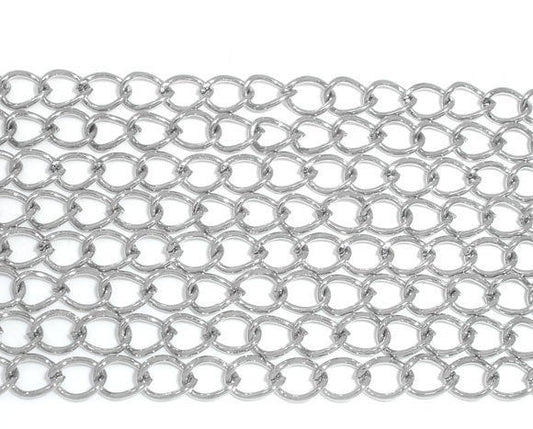 N148- 10M (32.8ft) - Silver Tone Extension Chain -5x3mm Links - Ideal to make extender chains