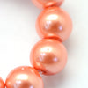 BD272 - 6mm Coral Melon Glass Pearl Imitation Round Beads - 32 inch strand - Approx. 140 pieces per strand