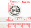 P085 - 5pcs. Antique Silver LARGE Letter "Z" Alphabet Letter - 18mm x18mm - Wax Design