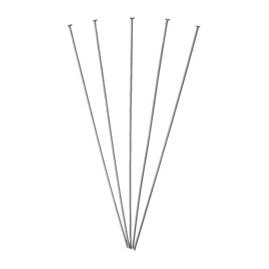 A047 - 100 pcs. 304 Stainless Steel Flat Head Pins - 75mm (2.95") - 21 Gauge (0.7mm Thick) - Tarnish Resistant!