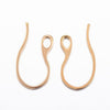e793 - 10 pcs 304 Stainless Steel Earring Hooks with Loop Hole - Gold - 22mm x 11mm - Hole Size: 2.5mm x 3.5mm - Tarnish Resistant!