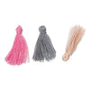 P2205 - 10 pcs. Assortment of Cotton Tassel Pendants - 25mm - 1 inch - Pink, Khaki, Beige, Brown, Grey, Gray