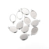 P2016 - 10 pcs. 304 Stainless Steel Oval Bezel Cabochon Pendant Tags Trays - 14mm x 10mm Glue Pad - Setting - Silver Tone - Tarnish Resistant!