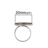 RB031 - 1 pc. 304 Stainless Steel Cabochon Setting Bezel RING bases - Ring Size 7 US - Glue Pad 20mm - Hypoallergenic! Tarnish Resistant!
