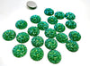 CA823 - 10 pcs Druzy Resin Embellishment Cabochons Green Multicolor - 14mm - Dome Circle