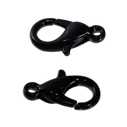 CL055 - 30 pcs. Black Plated Lobster Parrot Clasps - 12mm X 7mm - Claw Clasps