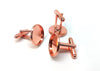 CU045 - Lot of 10 Rose Gold Plated Cuff Links (5 pairs) - 16mm Glue Pad Bezel Setting - Made of Copper