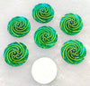 CA998 - 10 pcs Green Resin Embellishment Swirl Textured Cabochons Multicolor - 22mm (0.86 inch)
