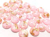 CA373 - 10 pcs Resin Round Embellishment Circle Cabochons Metal Foil Pink, White, Gold - 12mm - Multi-Color Glitter