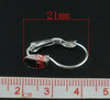 E305 - 10 pcs. Silver Plated Earring Clips Settings Lever Back Posts Cabochons - 8mm Glue Pad Setting