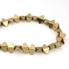 BD391 - 72 pcs. - 8mm Light Gold Hematite Bicone Beads - 15 inch strand - Hole - 8mm x 4mm