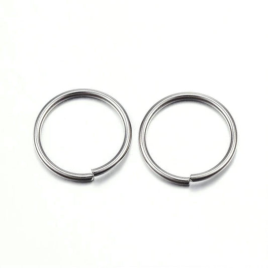 J292 - 100 pcs 304 Stainless Steel Open Jump Rings 12mm - 18 Gauge (1mm Thick)- THICK - HEAVY - High Quality - Hypoallergenic! Tarnish Resistant!