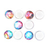 CA725 - 10 pcs Circle Galaxy Universe Glass Round Dome Seals Tiles Cabochons - 10mm - Assortment - 5 Designs