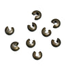 CR009 - 100 pcs Antique Bronze Crimp Beads Smooth Ball Spacer Bead Covers - 5mm Open, 4mm Closed