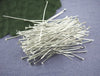 A043 - 900 pcs. Silver Plated Flat Head Pins - 16mm to 40mm - Assortment Mix - 21 Gauge