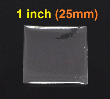 CA003 - 180 Square Clear Dome Epoxy Resin Stickers - 25mm (1 inch)
