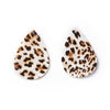 P2049 - 10 pcs. Assortment of Animal Faux Leather Dangle Charms Pendants - Teardrop - 56mm (2.13") - Double Sided