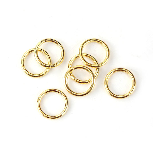 J286 - THICK - 100 pcs. Gold Plated Open Jump Rings - 12mm - 15 Gauge (1.5mm Thick) - HIGH QUALITY