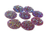 CA628 - 10 pcs Druzy Resin Embellishment Cabochons Ruby Red Multicolor - 25mm (1 inch) - Dome Style
