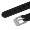 B089 - 1pc. Black Smooth Silicone Bracelet with 304 Stainless Steel Silver Tone Rectangle Stamping Blank - 8 7/8 in (22.7 cm)
