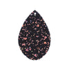 P726 - 10 pcs. Black Multicolor Glitter Faux Leather Dangle Charms Pendants - Teardrop - 55mm (2.17") - Great for Light Earrings and Dangles