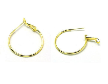 E786 - 10 pcs (5 pairs) Golden Earring Hoops - 20mm (0.79 inch)