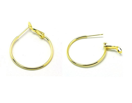 E786 - 10 pcs (5 pairs) Golden Earring Hoops - 20mm (0.79 inch)