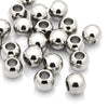 BD667 - 10 pcs 201 Stainless Steel Silver Ball Spacer Beads- 10mm x 8mm - Hole: 5mm - Silver - Tarnish Resistant! For Paracord and European Beads
