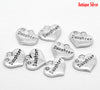 P065 - 10 pcs. Antique Silver "Daughter" charm with rhinestone - 17mm X 14mm