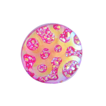 CA084 - 10 pcs Resin Embellishment Druzy Cabochons Fuchsia Pink Swirl Multicolor - 12mm